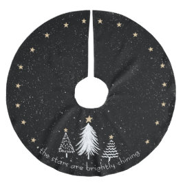 Julgran Skirt med Guld Stars Julgransmatta Borstad Polyester