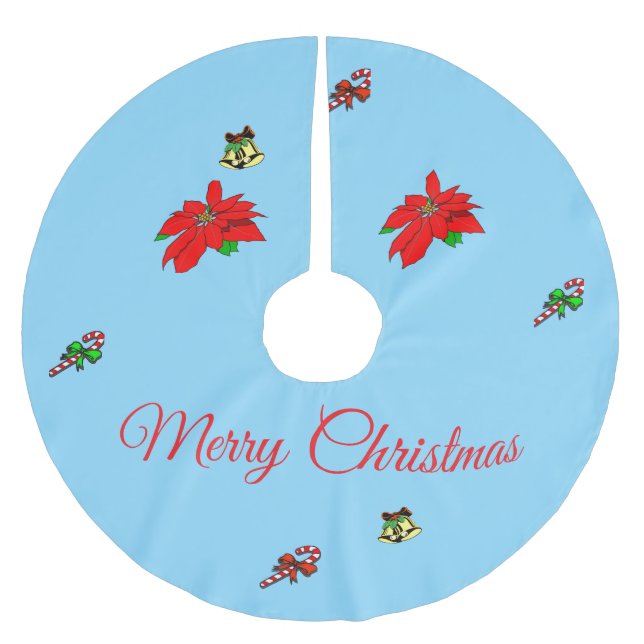 Julgran Skirt med julsymboler Julgransmatta Borstad Polyester (Framsidan)