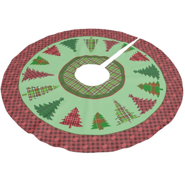 Julgran Skirt med Pput Träd Julgransmatta Borstad Polyester (Vinklad)