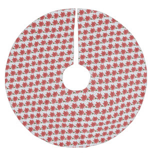 Julgran Skirt/Poinsettias Julgransmatta Borstad Polyester