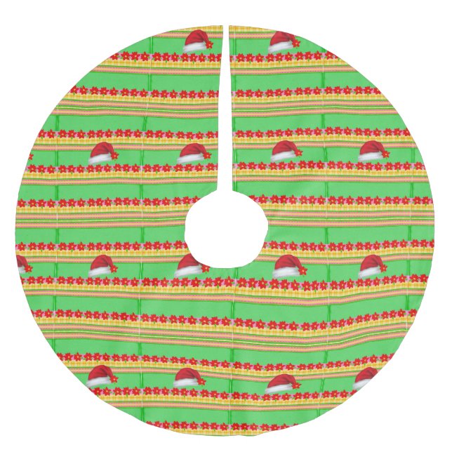 Julgran Skirt Santa Hat Julgransmatta Borstad Polyester (Framsidan)