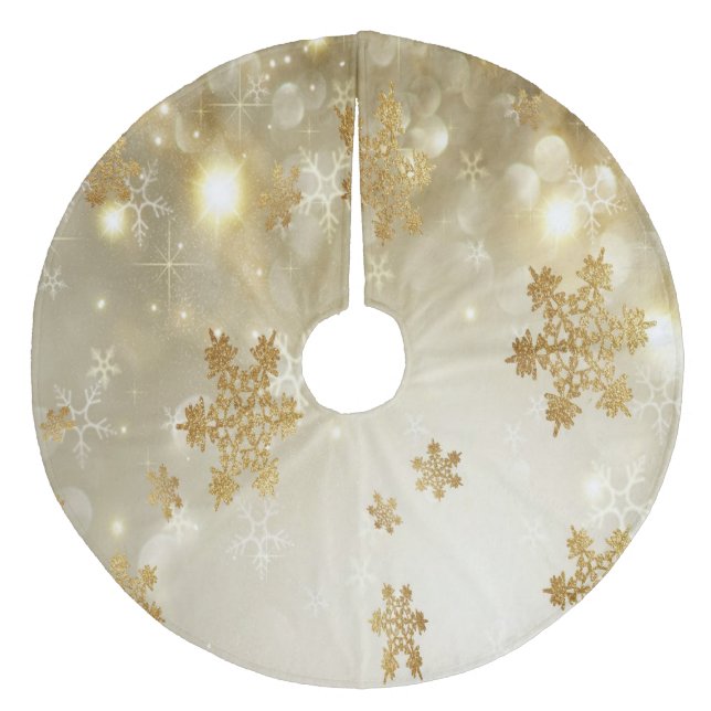 Julgran Skirt/snöflinga Julgransmatta Fleece (Framsidan)