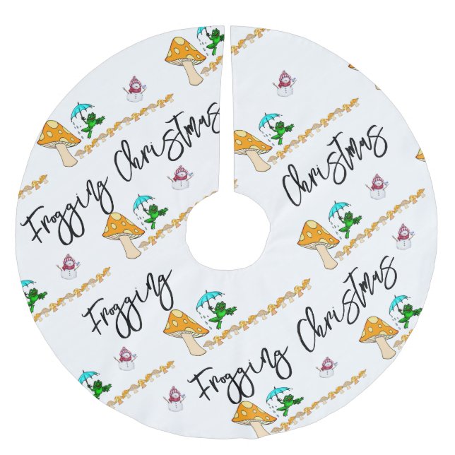 Julgran Skirt Snögubbe Froging Mushroom Julgransmatta Borstad Polyester (Framsidan)