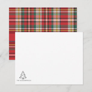 Julgran Skiss Semester Plaid Anpassad Anteckningskort