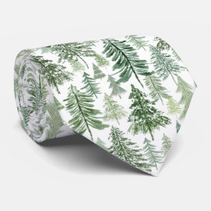 Julgran Skog i Grönt på Vitt Slips
