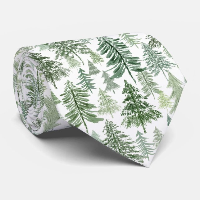 Julgran Skog i Grönt på Vitt Slips (Rullad)