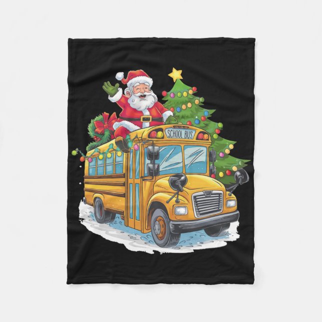Julgran Skolbuss Förar Kostym Vuxna Fleecefilt (Framsidan)