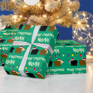 Julgran sljus med Santa björn tecknad film Presentpapper