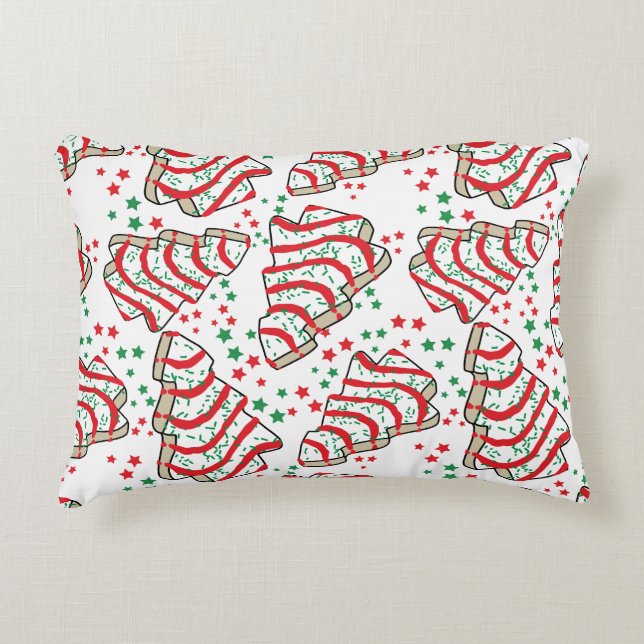 Julgran Snack Cake Pillow Prydnadskudde (Framsidan)