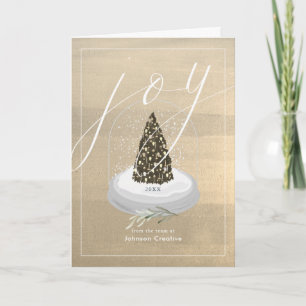 Julgran Snö Globe Guld Cooporate Helgdag Kort