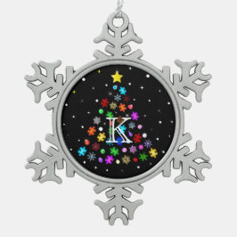 Julgran Snöflinga Pewter Julgransprydnad