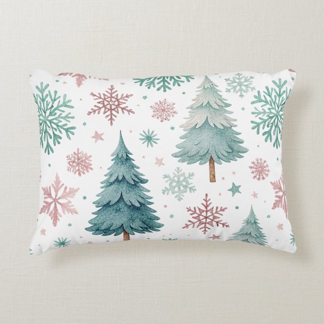 Julgran & SnöflingaAccentkudde Prydnadskudde (Framsidan)