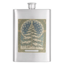 Julgran Snöflingor och Stjärnor Art Nouveau Fickplunta