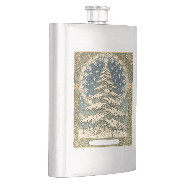 Julgran Snöflingor och Stjärnor Art Nouveau Fickplunta (Höger)