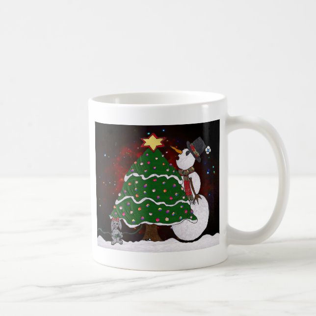 Julgran Snögubbe-konsutskrift Kaffemugg (Höger)