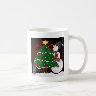 Julgran Snögubbe-konsutskrift Kaffemugg