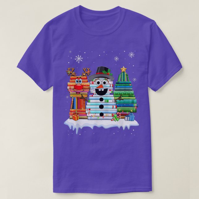 Julgran Snögubbe renare Bok Stack Tee Lib (Design framsida)