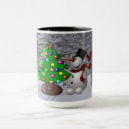 Julgran, Snögubbe, Snö Scene Combo Mugg