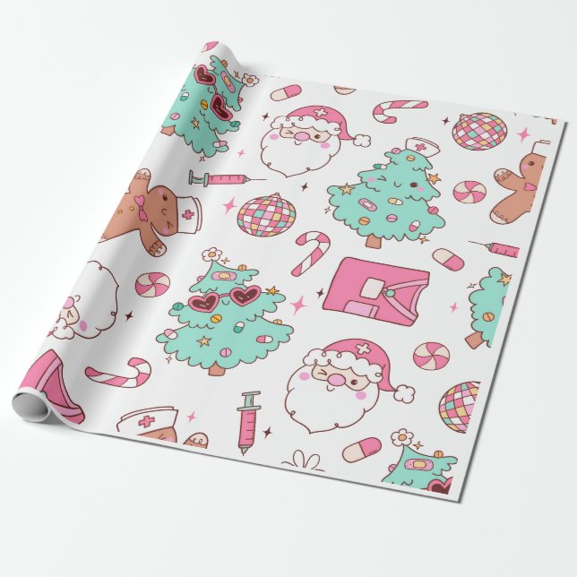 Julgran Snöman Julfest  I Presentpapper (Utrullad)