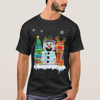 Julgran Snöman Ren Bok Stapel T-Shirt För