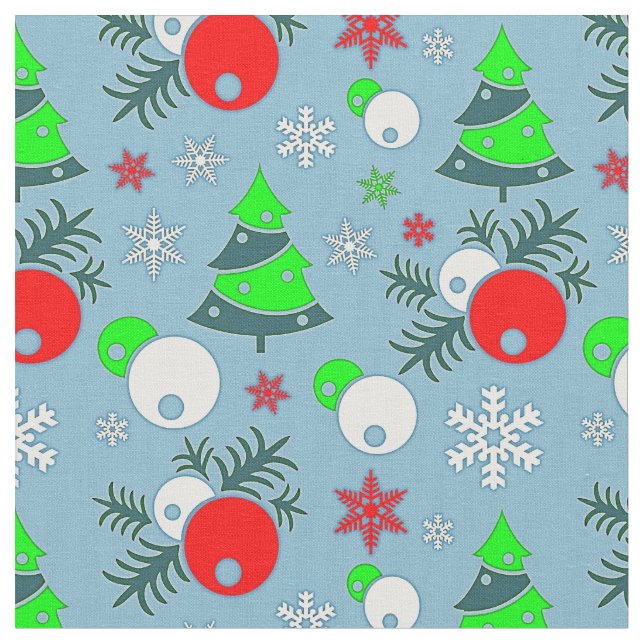 Julgran Snowflake Bauble på Blue Fabric Tyg (Närbild)