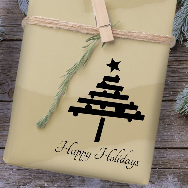 Julgran Snygg Skrift Högtid Stämpel (Skapare uppladdad)