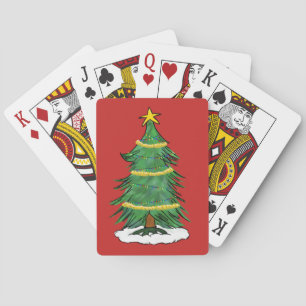 Julgran som leker kort casinokort