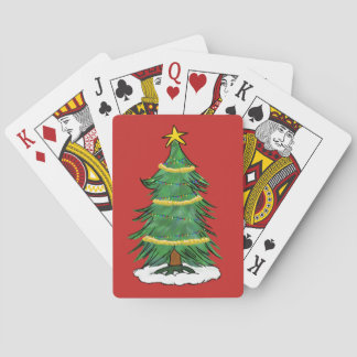 Julgran som leker kort casinokort