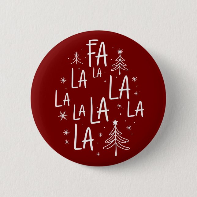 Julgran Söt Högtid Fa La La La Mysig Knapp (Framsida)