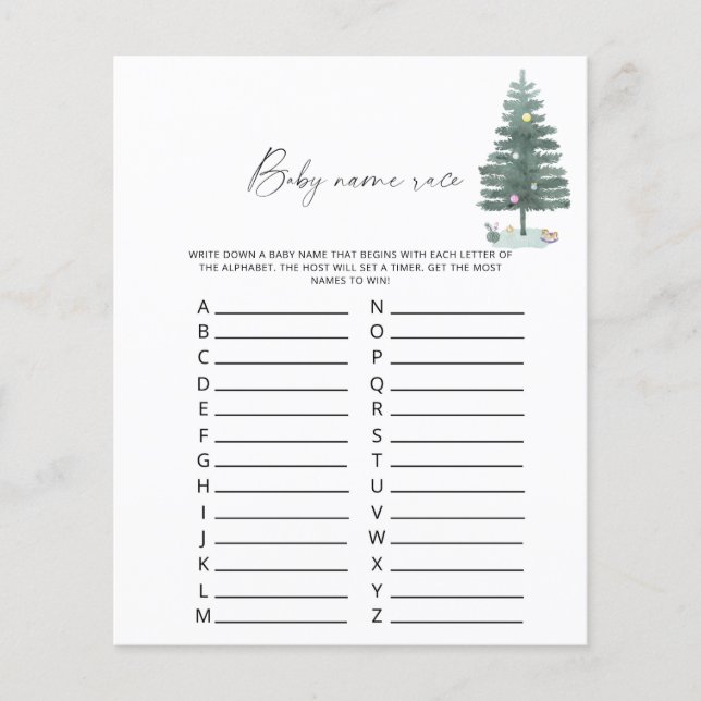 Julgran - Spel för baby namntävling (Framsida)