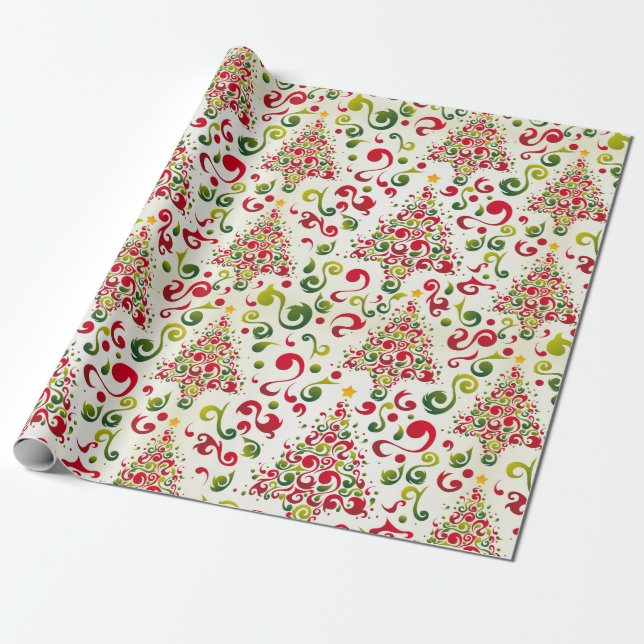 Julgran Spiraler Presentpapper (Utrullad)