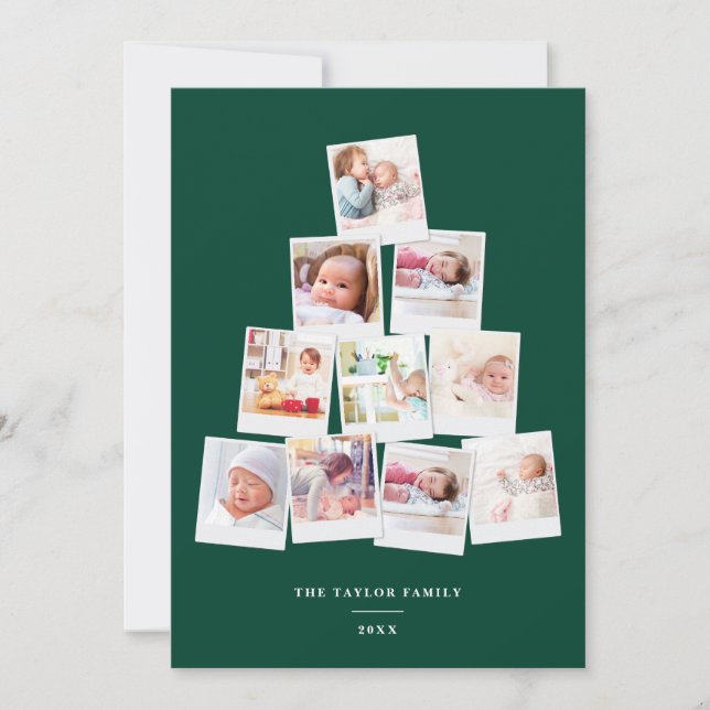 Julgran Square Kids Multi Photo Gallery Julkort (Framsida)