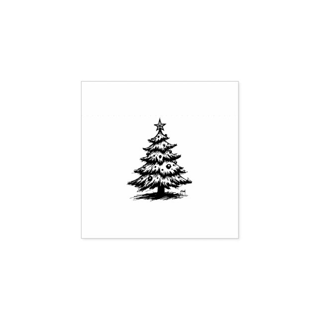 Julgran  stämpel (Tryck)
