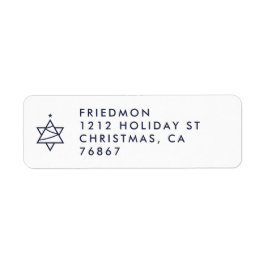 Julgran Star of David return address label Returadress Etikett