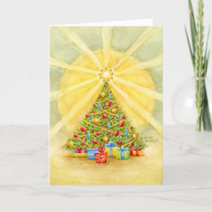 Julgran Star of Light Christian Card Peace Kort