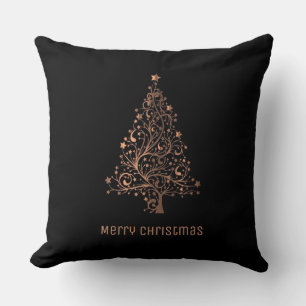 Julgran Stars Black Metallic Brown Copper Kudde