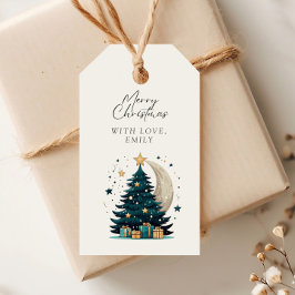 Julgran Stars vid Måne Presentetikett