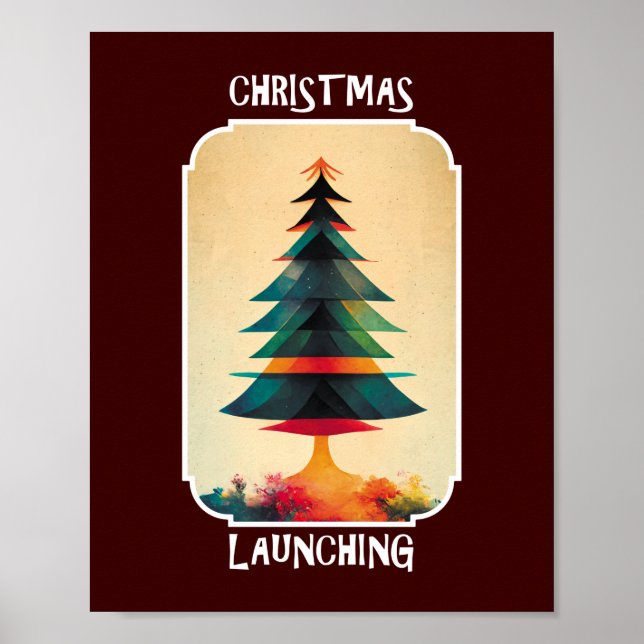 Julgran startar | Konstnärlig design i Julafton Poster (Framsidan)