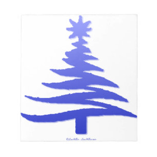 Julgran Stencil Cobalt Blue Anteckningsblock