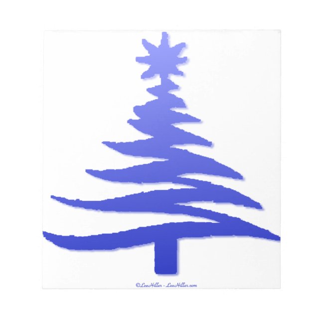 Julgran Stencil Cobalt Blue Anteckningsblock (Framsida)