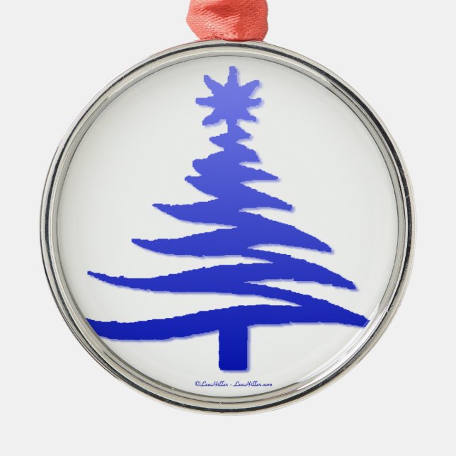 Julgran Stencil Cobalt Blue Julgransprydnad Metall (Framsidan)