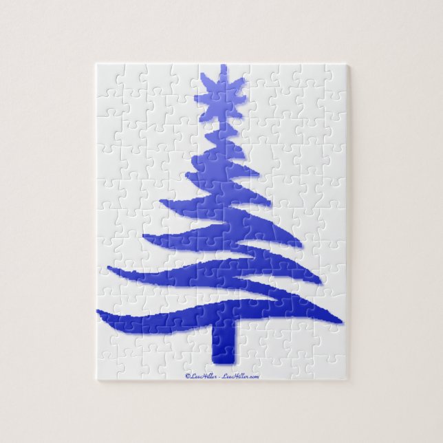 Julgran Stencil Cobalt Blue Pussel (Vertikal)