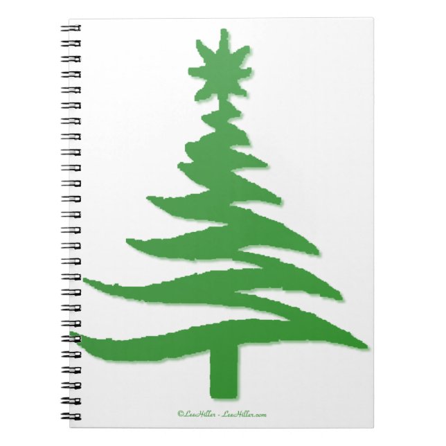 Julgran stencil Grönt Anteckningsbok (Framsidan)