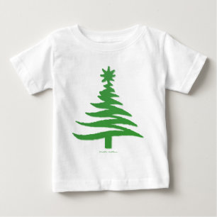 Julgran stencil Grönt Tee Shirt