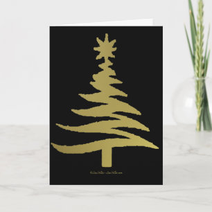 Julgran stencil Guld Helgkort