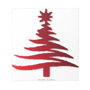 Julgran Stencil Red Anteckningsblock