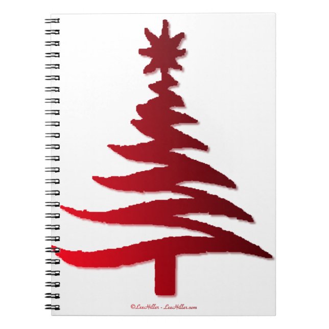 Julgran Stencil Red Anteckningsbok (Framsidan)