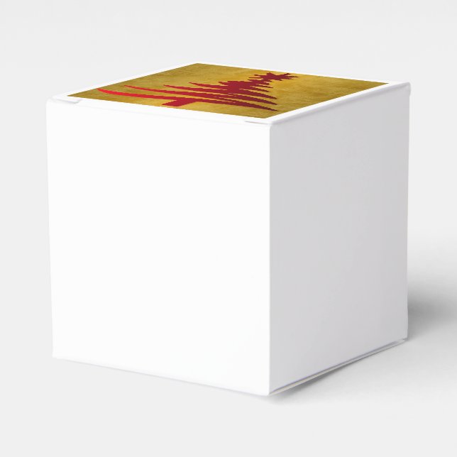 Julgran Stencil Red på Guld Presentaskar (Framsidan Sidan)