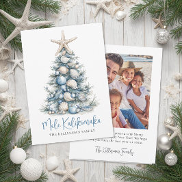 Julgran Strand Mele Kalikimaka Foto Julkort