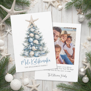 Julgran Strand Mele Kalikimaka Foto Julkort